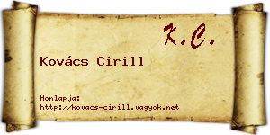 Kovács Cirill névjegykártya
