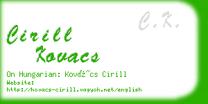 cirill kovacs business card